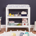Modern White Baby Changing Table w/ 1-inch Waterproof Changing Pad-0