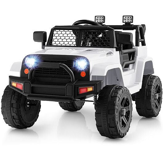 12V Kids Ride On Truck with Remote Control and Headlights-Black-9