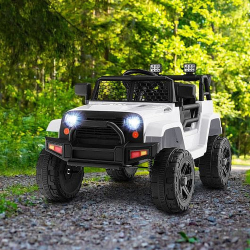 12V Kids Ride On Truck with Remote Control and Headlights-Black-10