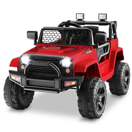 12V Kids Ride On Truck with Remote Control and Headlights-Black-14