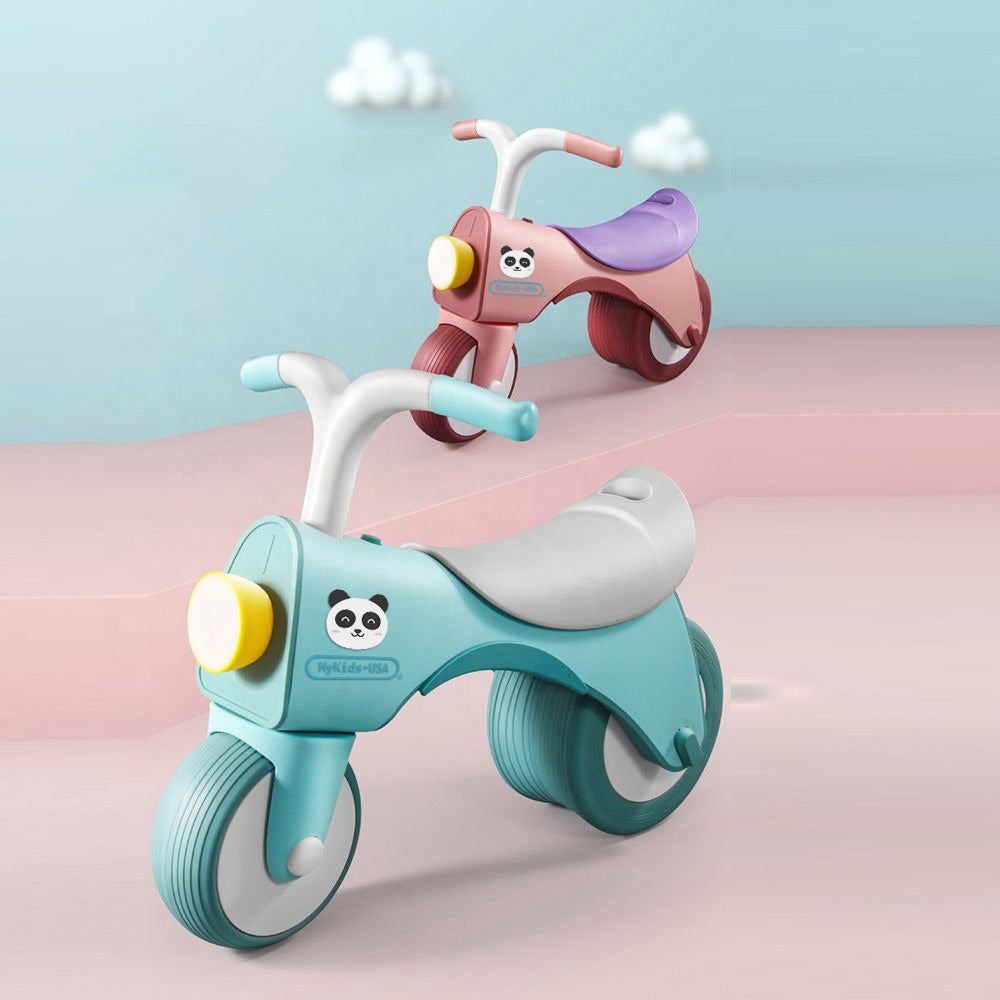 MyKids-USA® 5-in-1 Musical Balance Bike with Wide Wheels – No Pedals, Anti-Rollover Safety-0
