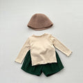 Girls Tops Spring And Autumn Style Children’s Solid Color Long-Sleeved T-Shirts For Girls With Ear-Shaped Inner Bottoming Shirts-5